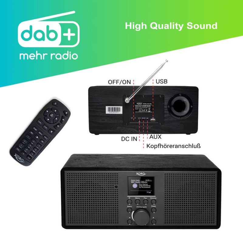 XORO DAB 700IR: Hochwertiges DAB+/FM-Radio mit Internetradio und WLAN-Funktion für beeindruckenden Klang und unendliche Musikauswahl!
