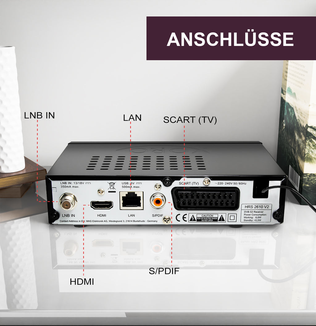 XORO HRS 2610: Kompakter HD-Satellitenreceiver für gestochen scharfes Fernsehen und eine breite