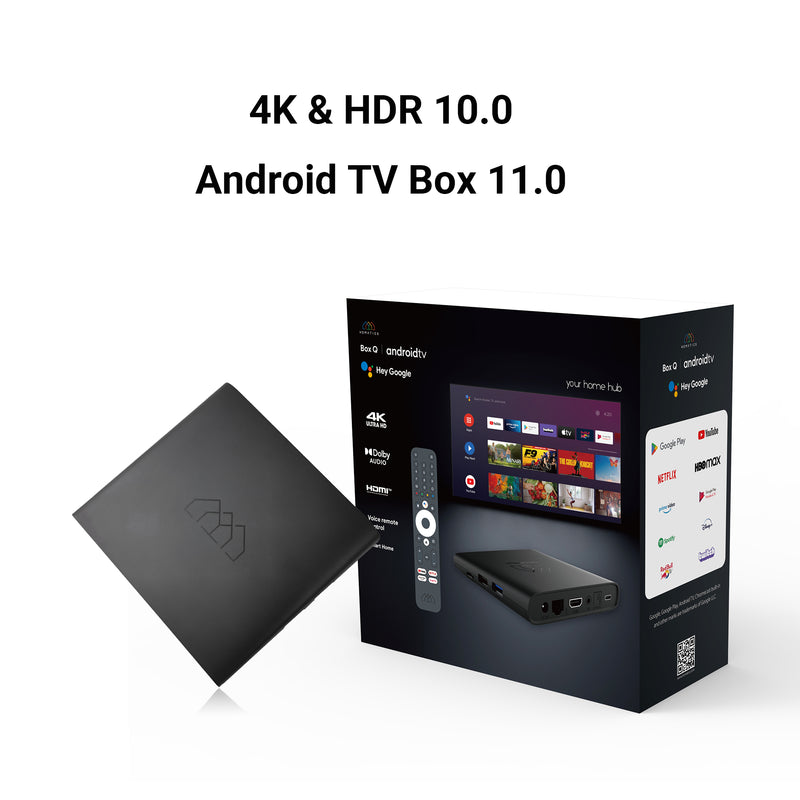 Homatics BoxQ 4K T2/C | Android TV Box | Streaming Box | Google Voice Assistant | Netflix | Disney+ | Prime Video | WiFi 5 mit Bluetooth 4.2