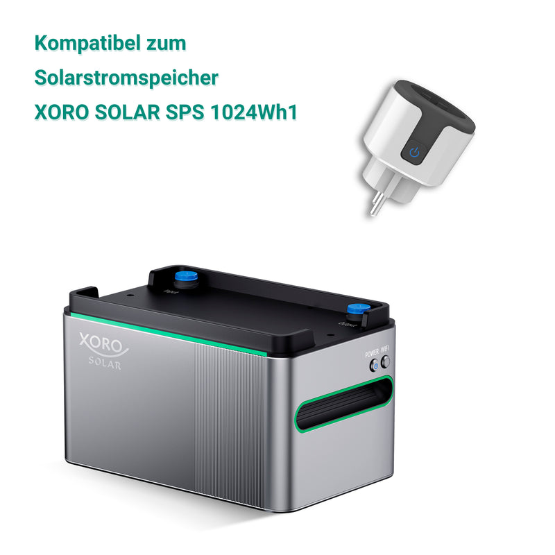 SmartPlug XORO SOLAR SPP 16A1 für Innenräume, zur Überwachung des Stromverbrauchs und automatischer Energiezuteilung, WLAN 2,4 GHz, max. 16A, Android und iOS APP Anbindung