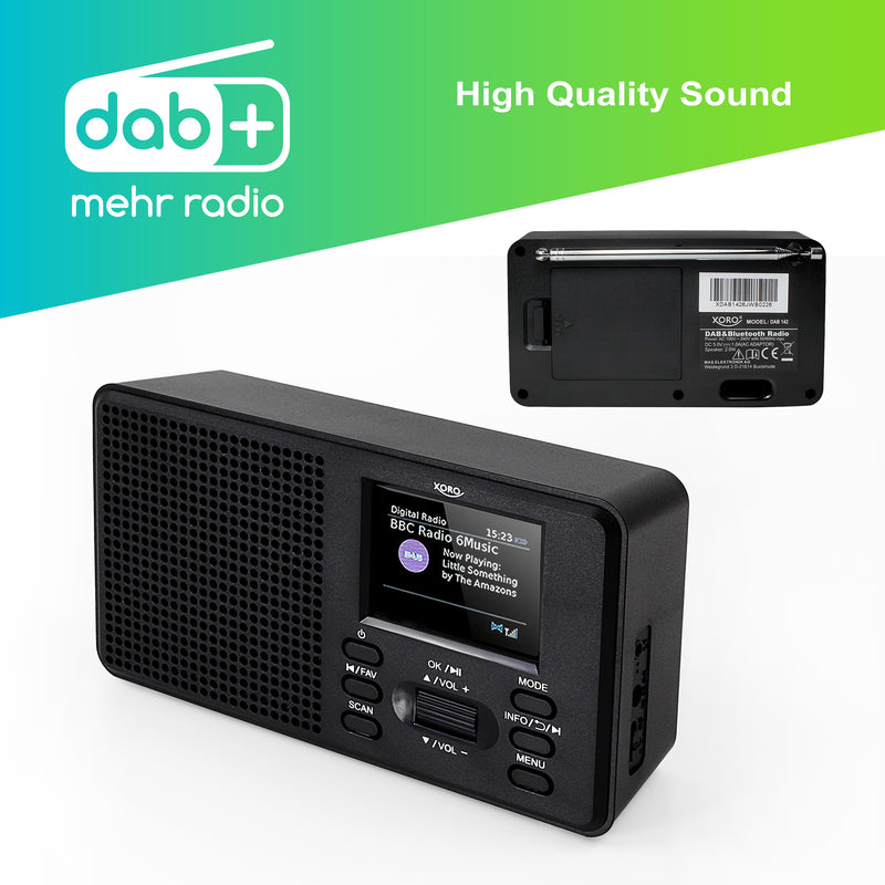 XORO DAB 142: Hochwertiges und vielseitiges DAB+/FM-Radio für erstklassigen Klang und eine breite Auswahl an Radiosendern!