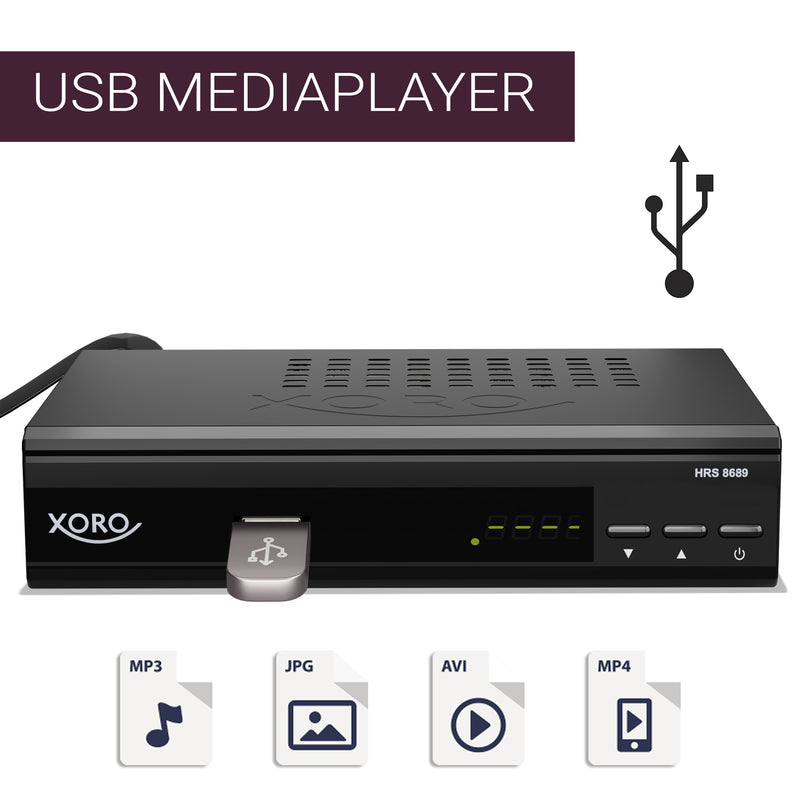 XORO HRS 8689: Leistungsstarker HD-Satellitenreceiver mit integriertem WLAN und PVR-Funktion für ultimatives Fernseherlebnis und bequeme Aufnahmeoptionen!